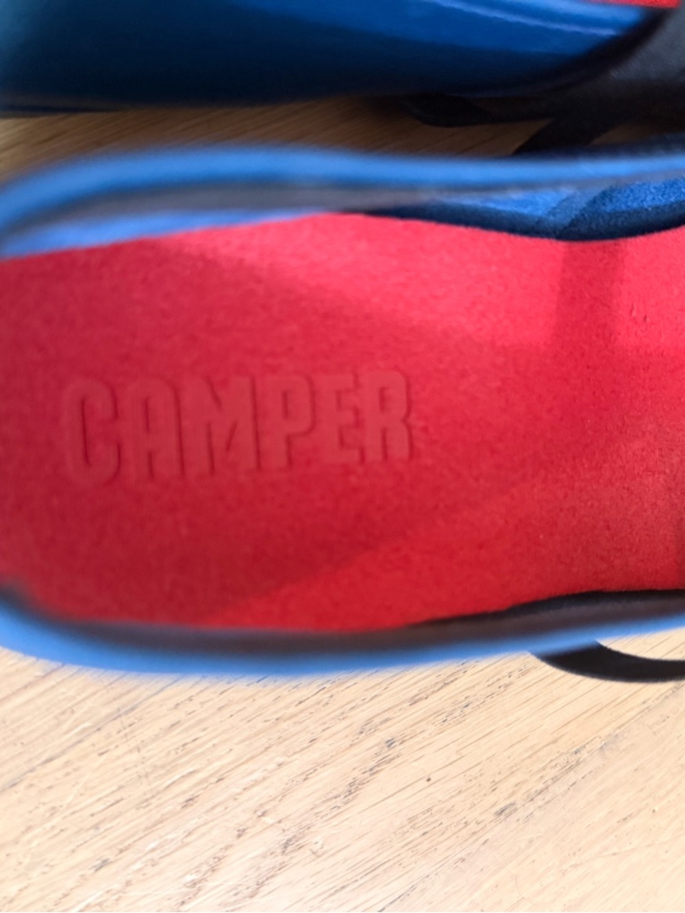 Camper Navy Mary Jane Shoes with Red Insole - Picture 5 of 8